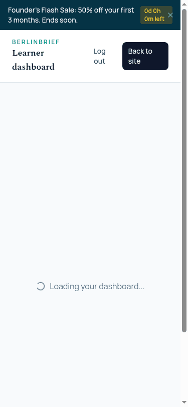 BerlinBrief dashboard after gift redemption